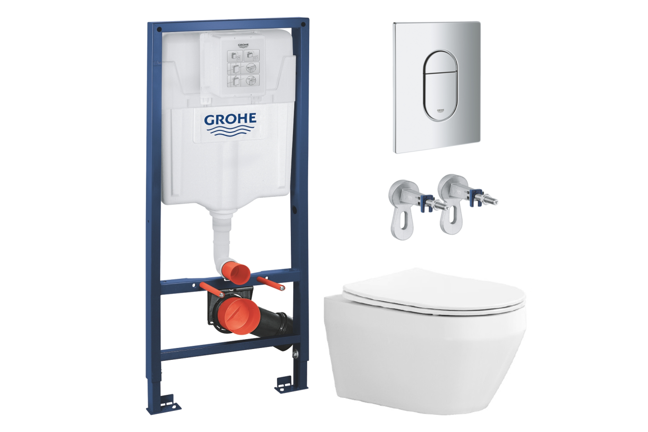 Комплект инсталляции GROHE Rapid SL NW0145/S с унитазом Aquatek ЛЕЯ AQ1199T-00 и сиденьем с микролифтом (NW0251)