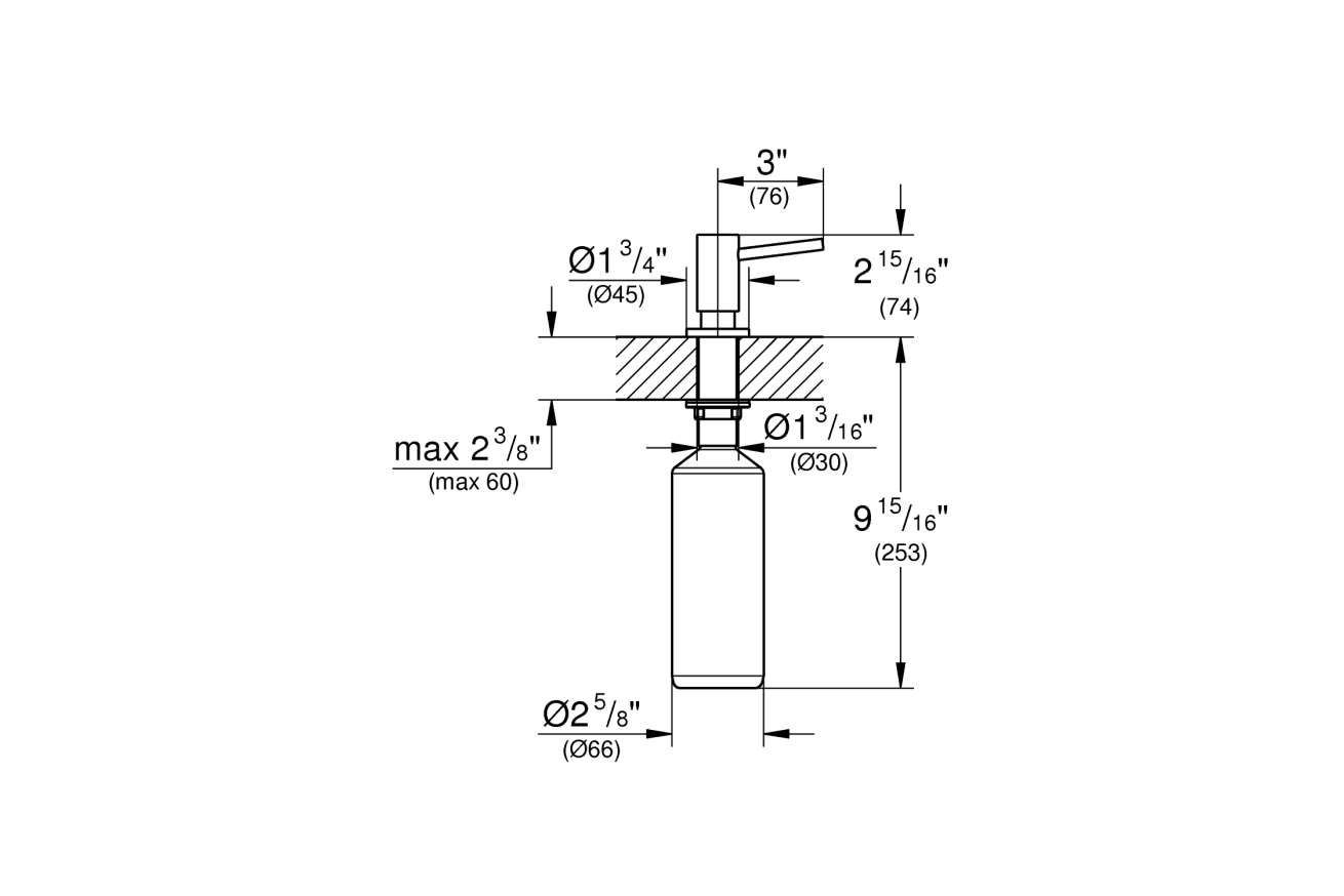 Дозатор жидкого мыла GROHE Cosmopolitan, холодный рассвет матовый, (40535GN0)