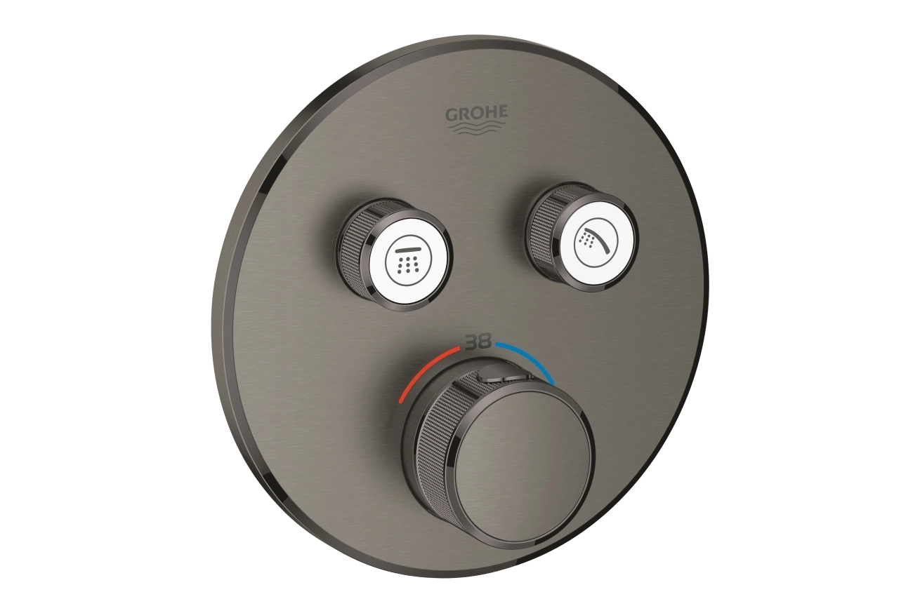 Внешняя часть термостата для ванны и душа GROHE Grohtherm SmartControl на 2 потребителя, темный графит матовый  (29119AL0)