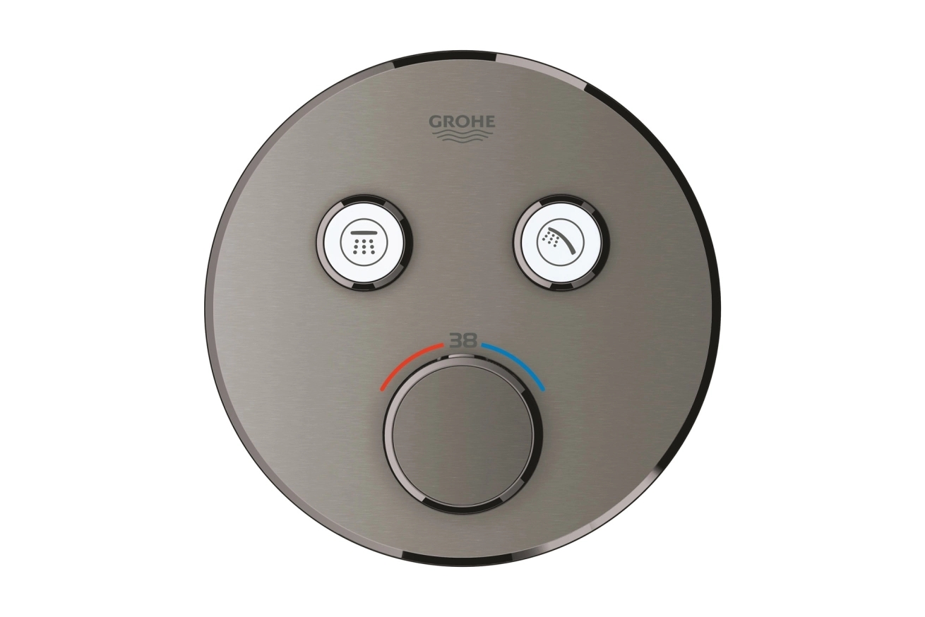 Внешняя часть термостата для ванны и душа GROHE Grohtherm SmartControl на 2 потребителя, темный графит матовый  (29119AL0)