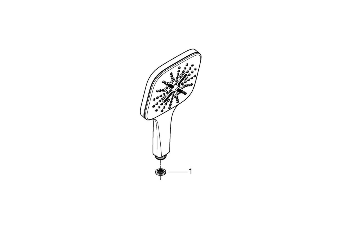 Ручной душ GROHE Rainshower SmartActive 130 Cube, 9.5 л/мин, 3 режима, хром (26582000)