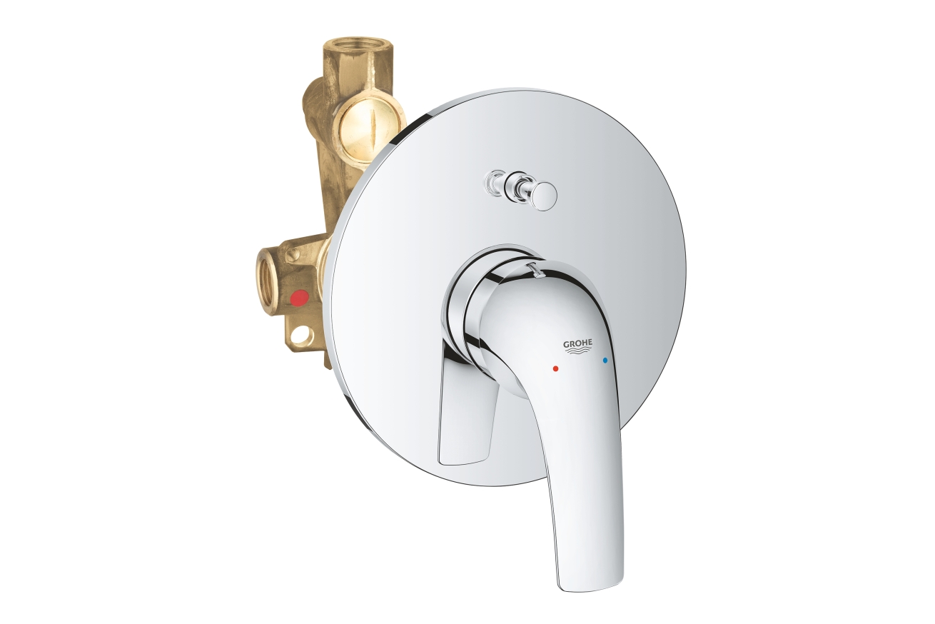 Смеситель для ванны GROHE Start Curve скрытого монтажа, в комплекте с монтажной частью, хром (29115000)