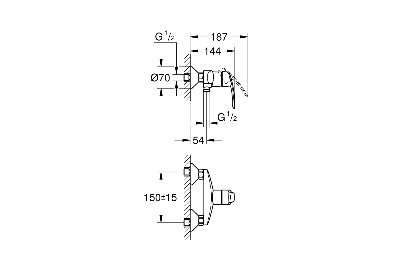 Смеситель для душа GROHE Start QuickFix, хром (32279001)