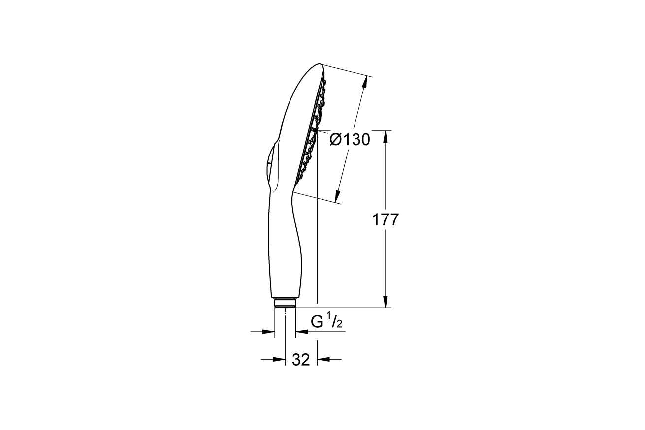 Ручной душ GROHE Vitalio Rain, 4 режима, хром/черный (26107000)