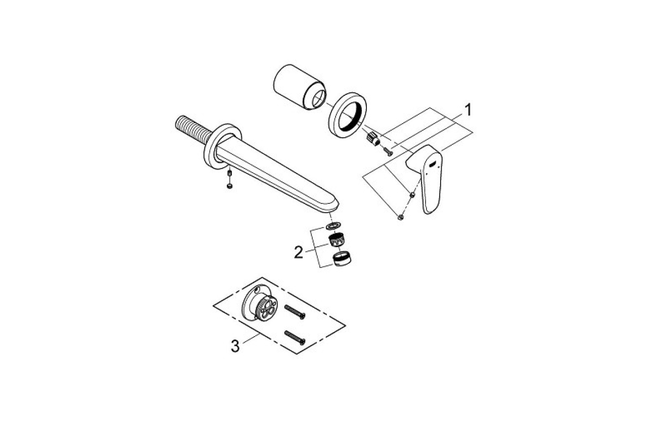 Внешняя часть смесителя для раковины GROHE Eurodisc Cosmopolitan на 2 отверстия, хром (19974002)
