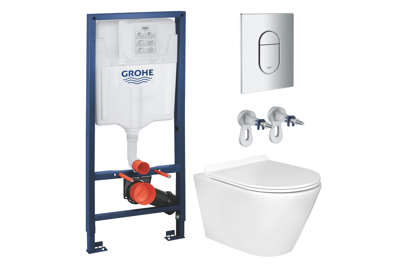 Комплект инсталляции GROHE NW0145/S с унитазом Aquatek АЛЬФА и сиденьем с микролифтом (NW0203)