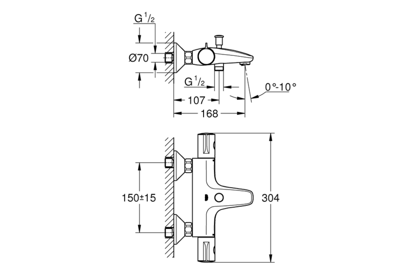 Душевой набор GROHE для ванной комнаты Grohtherm 800 (NB0031-1)