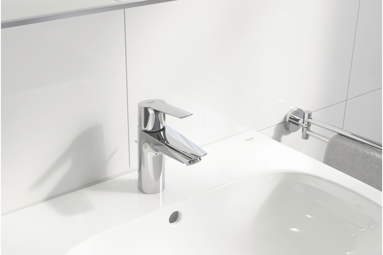 Смеситель для раковины GROHE Start QuickFix с донным клапаном, S-Size, хром (24209002)