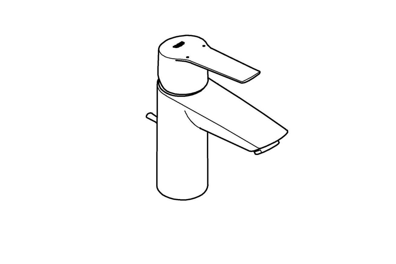 Смеситель для раковины GROHE Start QuickFix с донным клапаном, S-Size, хром (24209002)