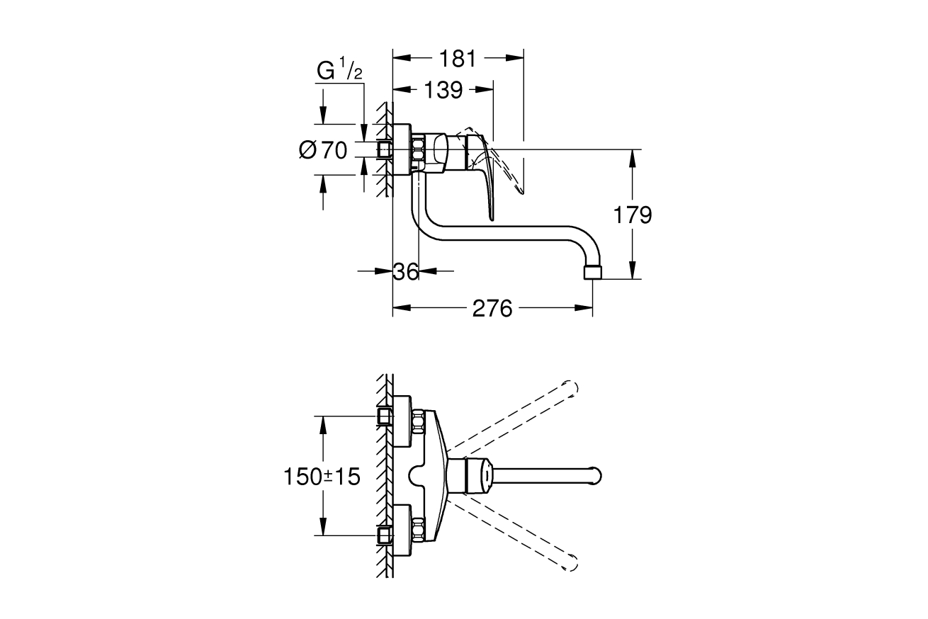 Смеситель для кухни GROHE Eurosmart, хром (32224003)