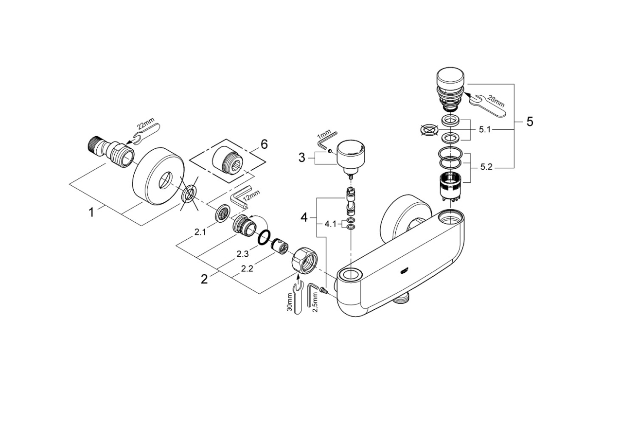 Смеситель для душа GROHE Eurosmart Cosmopolitan T, хром (36320000)