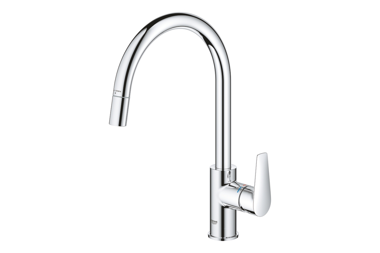 Смеситель для кухни GROHE BauEdge с вытяжным изливом, хром (30536000)