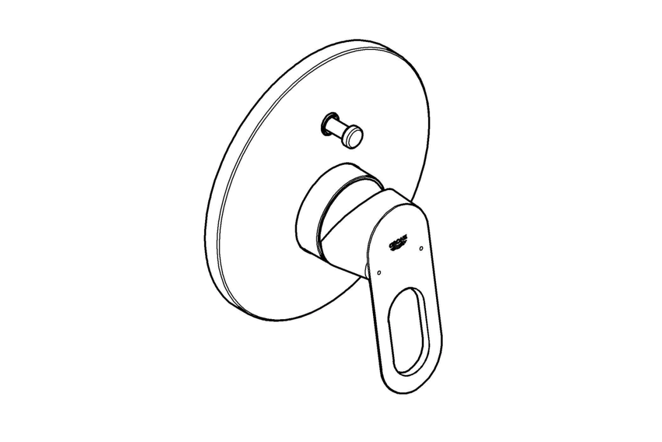 Смеситель для ванны GROHE BauLoop в комплекте с монтажной частью, хром (29081000)