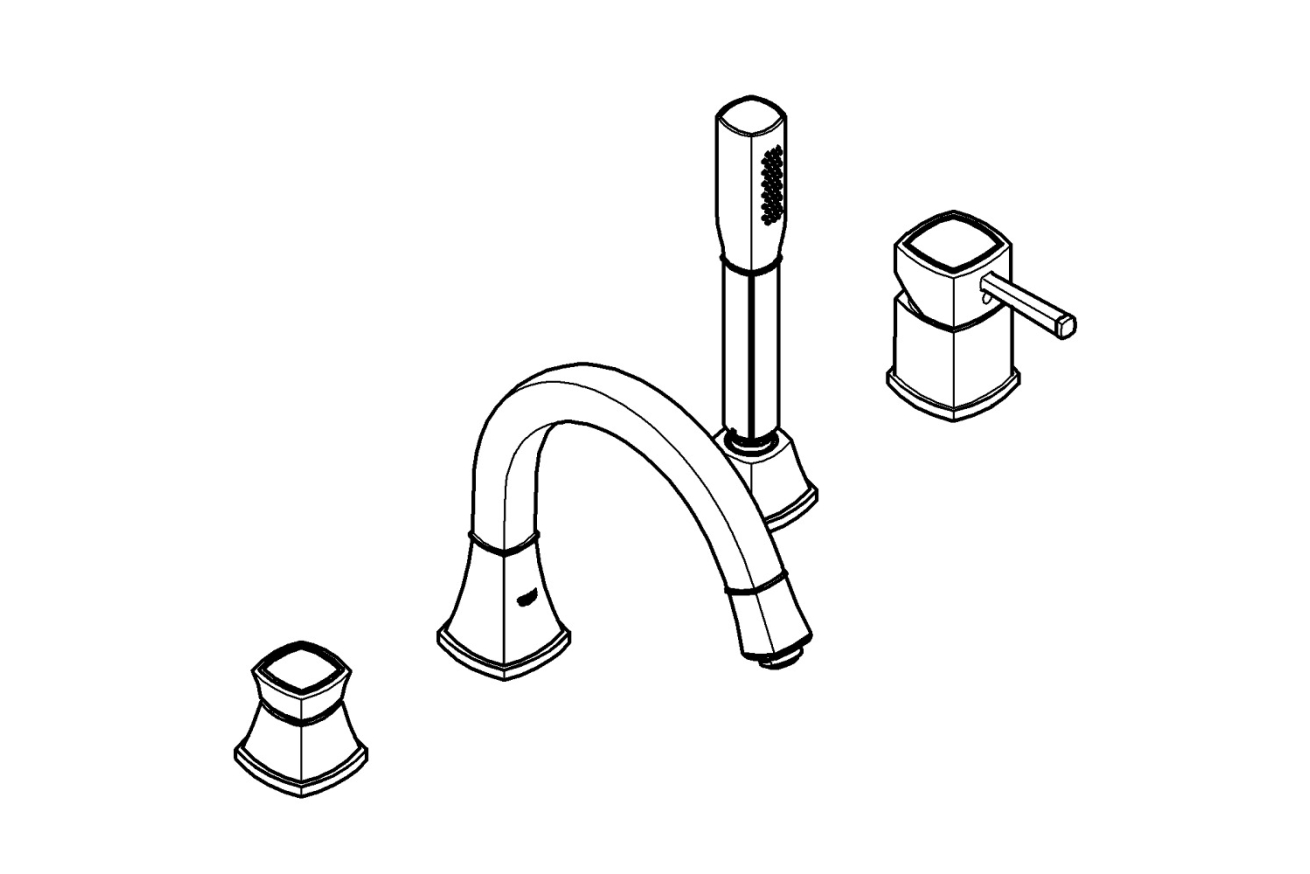 Смеситель для ванны GROHE Grandera на 4 отверстия, хром (19936000)