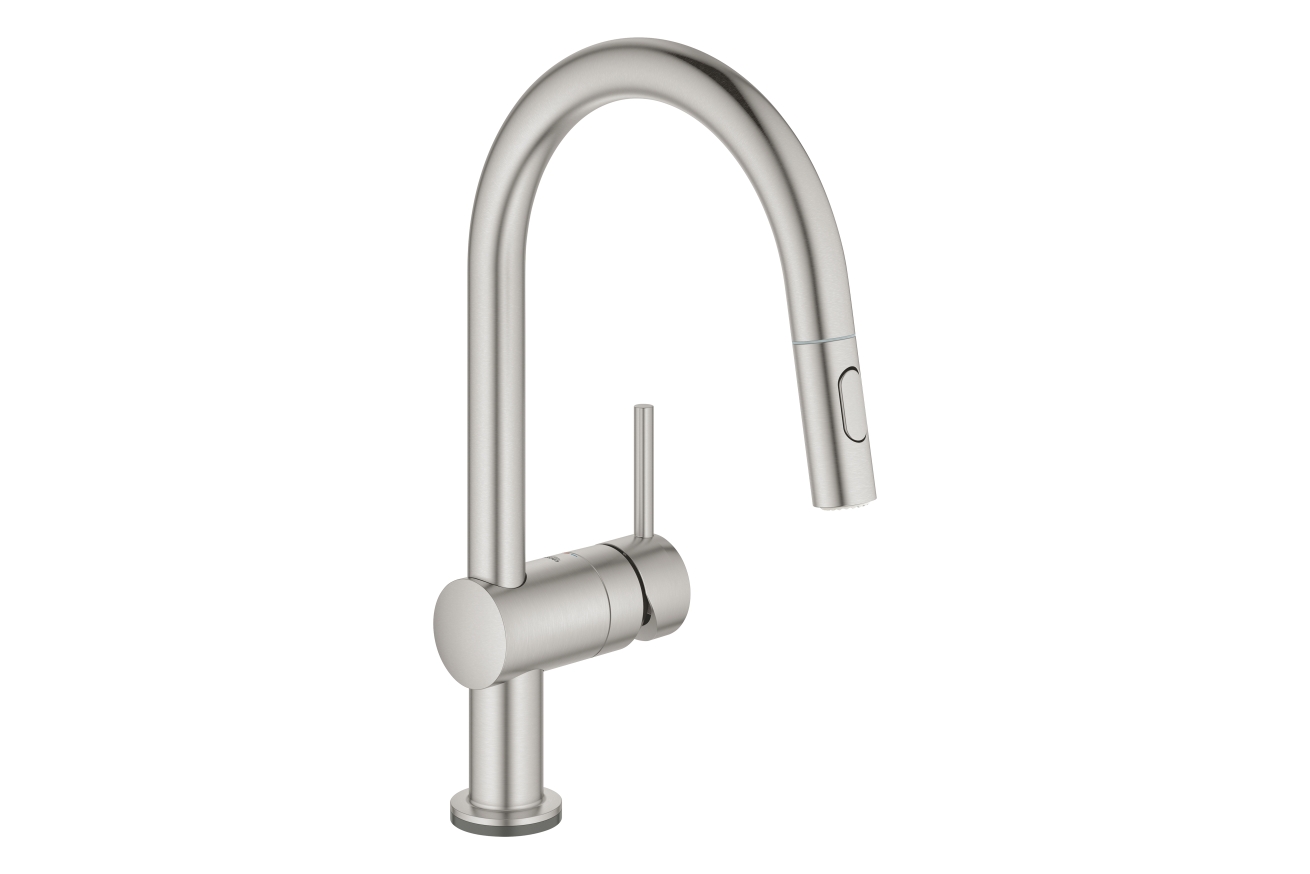 Смеситель для кухни GROHE Minta Touch сенсорный с вытяжным душем, суперсталь (31358DC2)