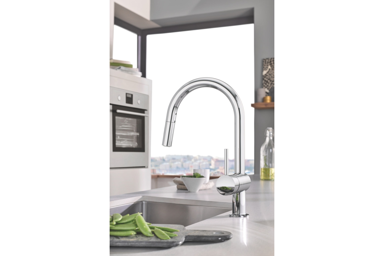 Смеситель для кухни GROHE Minta с вытяжным душем, хром (32321002)