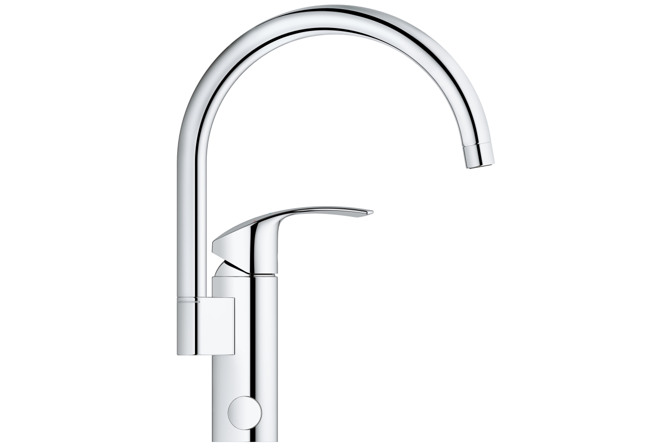 Смеситель для кухни GROHE Eurosmart с функцией экономии воды и интегрированным запорным клапаном, хром (33490002)