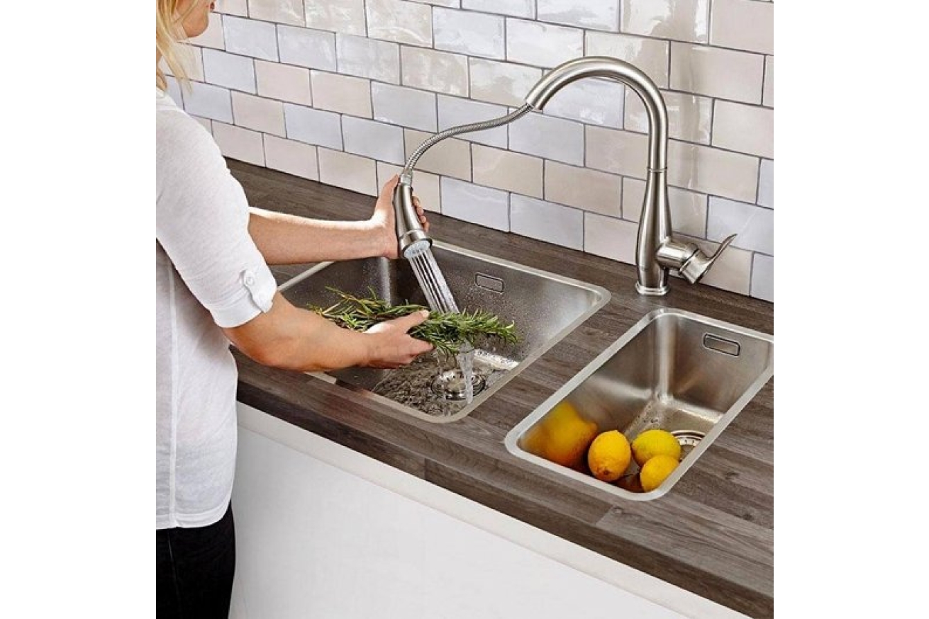 Смеситель для кухни GROHE Parkfield с вытяжным изливом, суперсталь (30215DC1)