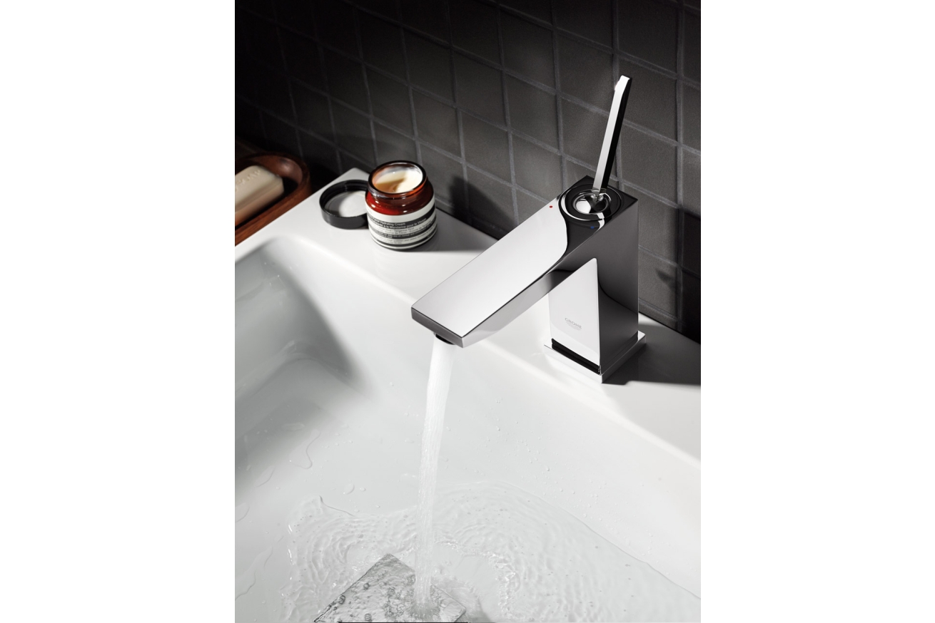 Смеситель для раковины GROHE Eurocube Joy с донным клапаном, M-size, хром (23657000)
