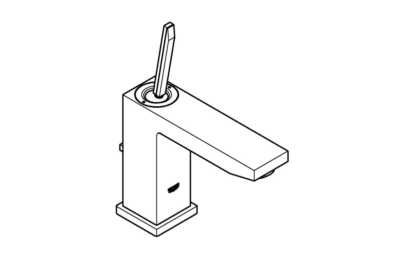 Смеситель для раковины GROHE Eurocube Joy с донным клапаном, M-size, хром (23657000)