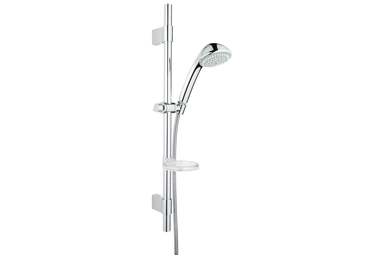 Душевой гарнитур GROHE Relexa Ultra 100 с мыльницей, 3 режима струи, душевая штанга 600 мм, 5 л/мин, хром (27132000)