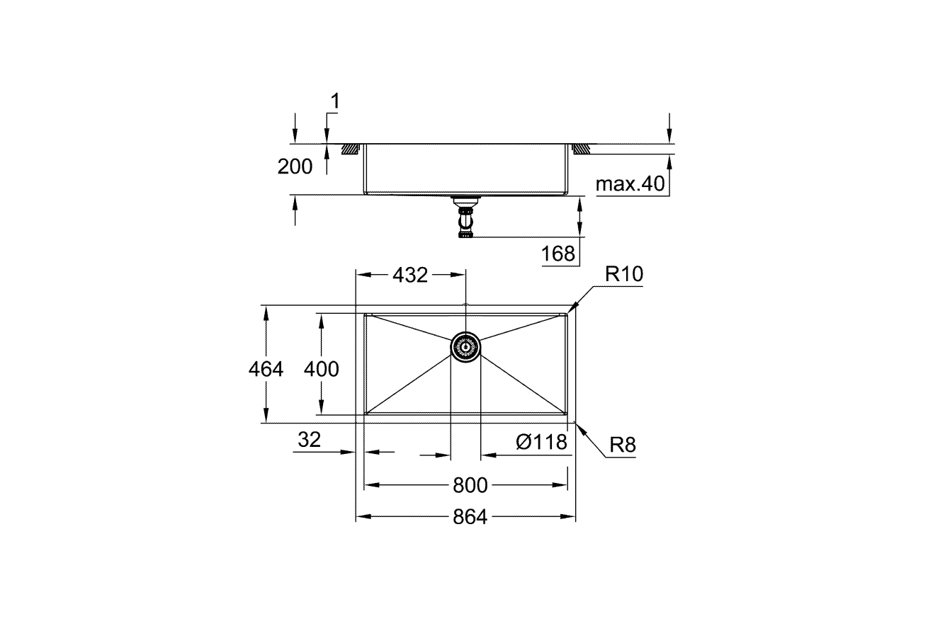 Мойка GROHE K700, нержавеющая сталь (31580SD1)