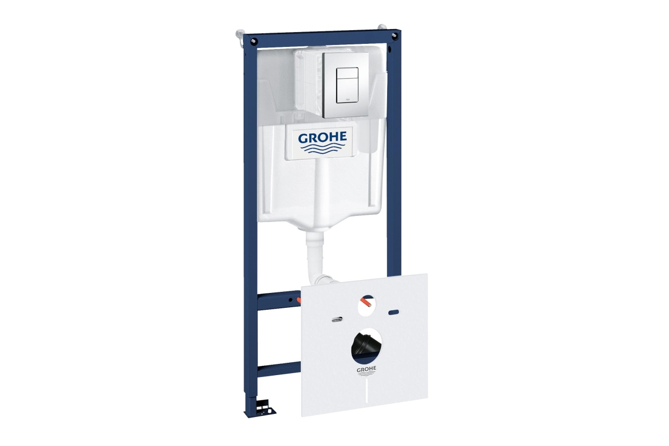 Комплект инсталляции для унитаза, GROHE Rapid SL 5 в 1 с панелью смыва Skate Cosmopolitan, хром (38827000)