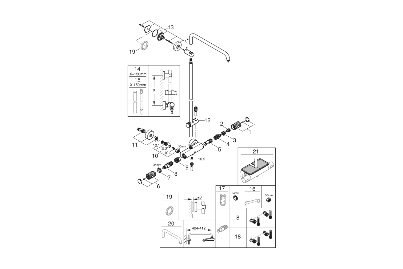 Душевая система GROHE Euphoria System с термостатом для душа, хром (26241001)