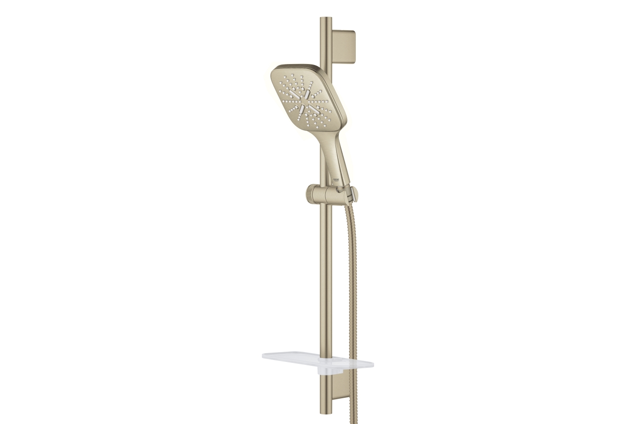 Душевой гарнитур GROHE Rainshower SmartActive 130 Cube, 3 вида струй, никель матовый (26585EN0)