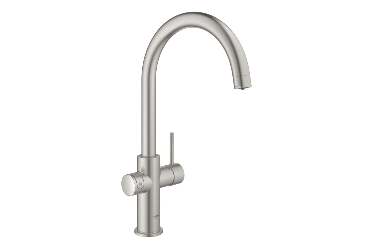 Смеситель для кухни GROHE Blue Home с системой фильтрации, охлаждения и газирования воды, суперсталь (31455DC1)