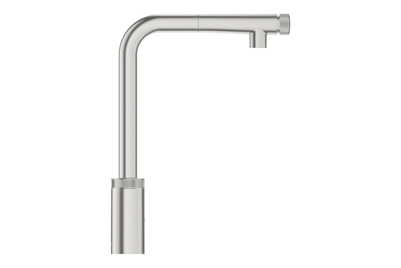 Смеситель для кухни GROHE Minta SmartControl с вытяжным L-изливом, суперсталь (31613DC0)
