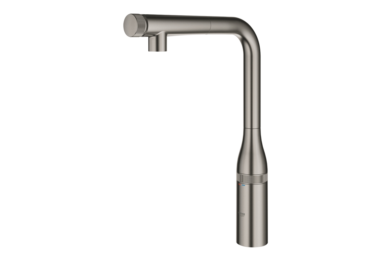 Смеситель для кухни GROHE Essence SmartControl с вытяжным изливом, темный графит матовый (31615AL0)