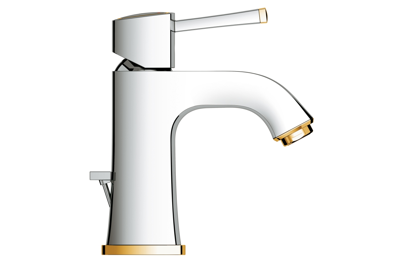Смеситель для раковины GROHE Grandera с донным клапаном, хром/золото (23303IG0)
