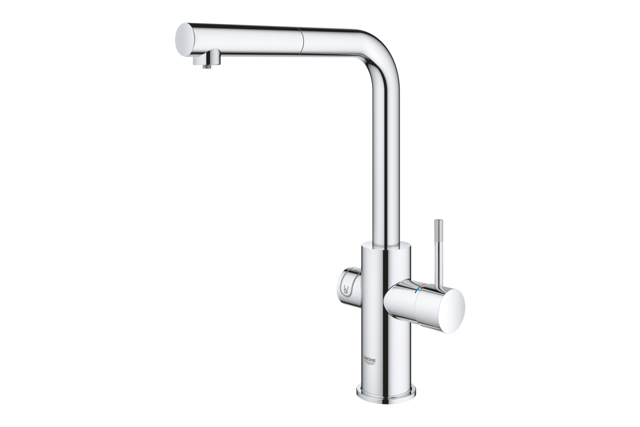 Смеситель для кухни GROHE Blue Home с системой фильтрации, охлаждения и газирования воды, Wi-Fi, хром (31539000)