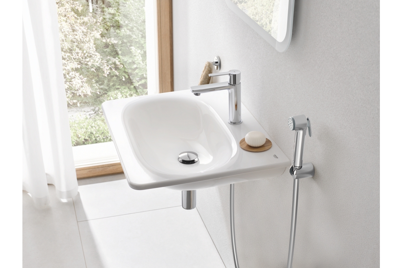 Смеситель для раковины GROHE Lineare S-size с душевым гарнитуром, хром (24190000)