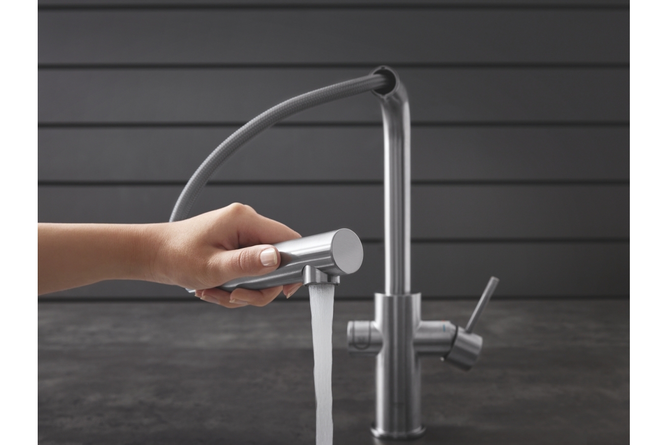 Смеситель для кухни GROHE Blue Home с системой фильтрации, охлаждения и газирования воды, Wi-Fi, суперсталь (31539DC0)