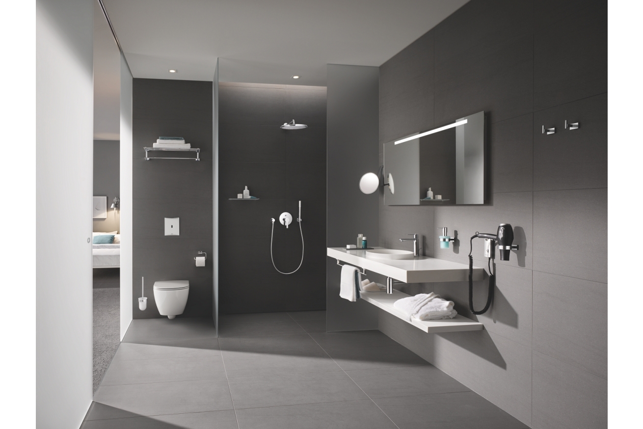 Панель смыва для унитаза GROHE Tectron Bau E инфракрасная, питание от батареи 6V, хром (39882000)