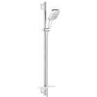 Душевой гарнитур GROHE Rainshower SmartActive 130 Cube с мыльницей, 3 режима струи, душевая штанга 900 мм, 12 л/мин, хром (26586000)