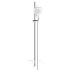 Душевой гарнитур GROHE Rainshower SmartActive 130 Cube с мыльницей, 3 режима струи, душевая штанга 900 мм, 12 л/мин, белая луна (26586LS0)