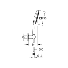 Душевой набор GROHE Rainshower SmartActive 130 Cube, 3 режима, 1500 мм, 9,5 л/мин, хром (26588000)