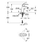 Смеситель для раковины GROHE Eurosmart, M-size, хром (23324001)
