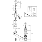 Смеситель для раковины GROHE BauFlow с донным клапаном, S-Size, хром (23751000)