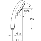 Душевой гарнитур GROHE Tempesta Cosmopolitan 100, 4 режима струи, душевая штанга 600 мм, 9,5 л/мин, хром (27580002)