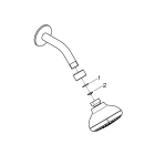 Комплект верхнего душа GROHE Tempesta New IV с кронштейном,  9,5 л/мин, хром (27870001)