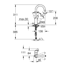 Смеситель для раковины GROHE Eurosmart, L-size, хром (23743002)