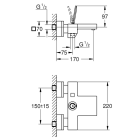 Смеситель для ванны GROHE Eurocube Joy, хром (23666000)