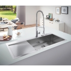 Мойка GROHE K1000 80-S 116/52 1.0 с корзинчатым вентилем, нержавеющая сталь (31582SD1)