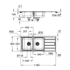 Мойка GROHE K500 с корзинчатым вентилем, нержавеющая сталь (31588SD1)