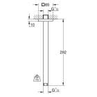 Душевой кронштейн потолочный GROHE Rainshower neutral 292 мм, с квадратной розеткой, хром (27484000)
