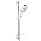 Душевой гарнитур GROHE Rainshower SmartActive 150 с мыльницей, 3 режима струи, душевая штанга 600 мм, 12 л/мин, хром (26591000)